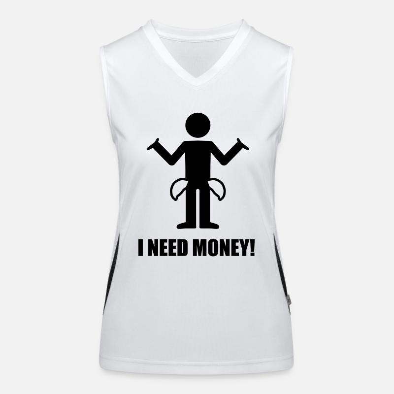 i need money! Funktionelles Kontrast-Tank Top für Frauen