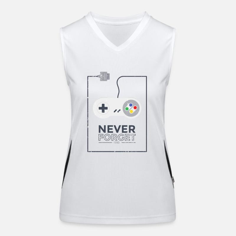 Super Console Gaming - Never Forget Retro 1990 Débardeur respirant contrasté Femme