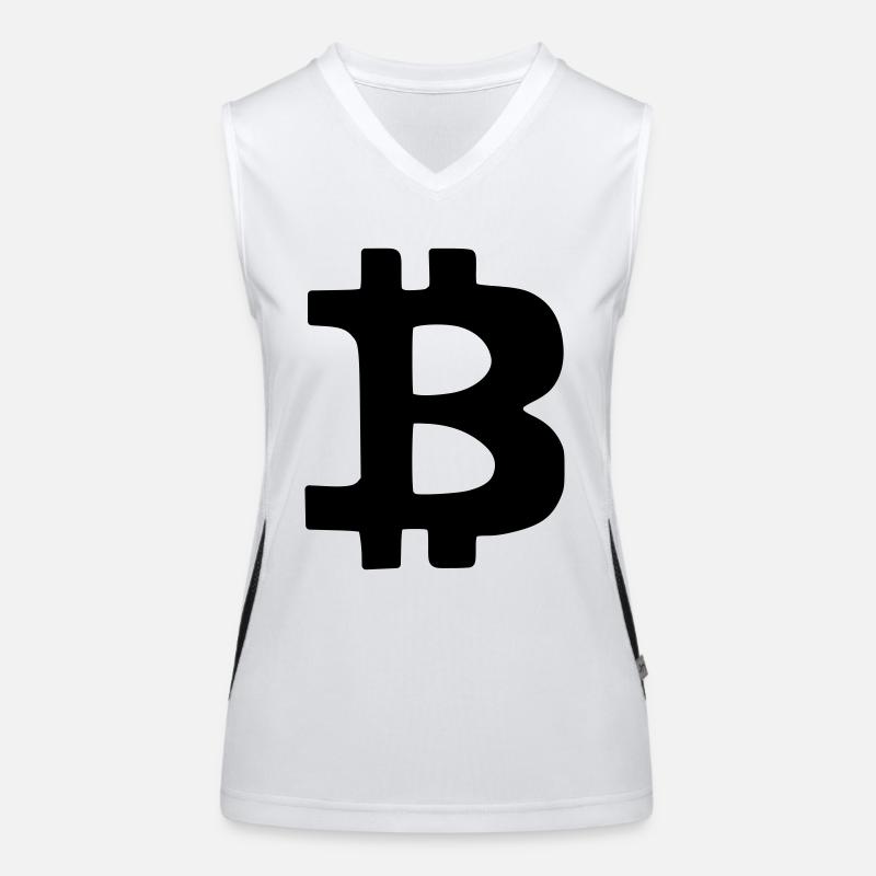 Bitcoin Krypto Währung virtuellen Lebens Vector Funktionelles Kontrast-Tank Top für Frauen