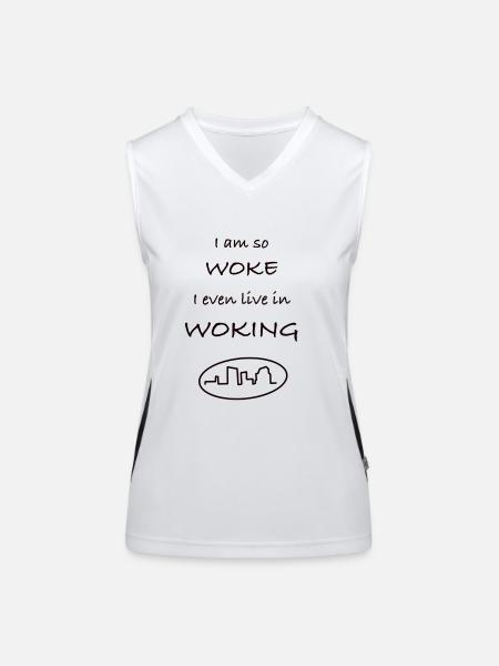 Woke of woking - Women's Functional Contrast Tank Top - white/black - Front