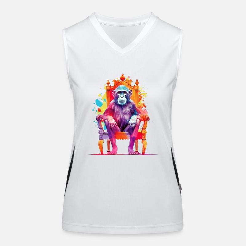 Affenkönig - Affe auf Thron - Farbenspiel Funktionelles Kontrast-Tank Top für Frauen