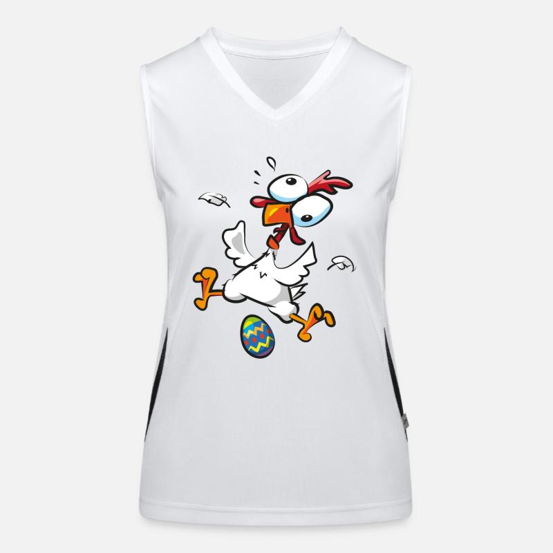 Easter Crazy Chicken Easter Egg Chickens Women's Functional Contrast Tank Top
