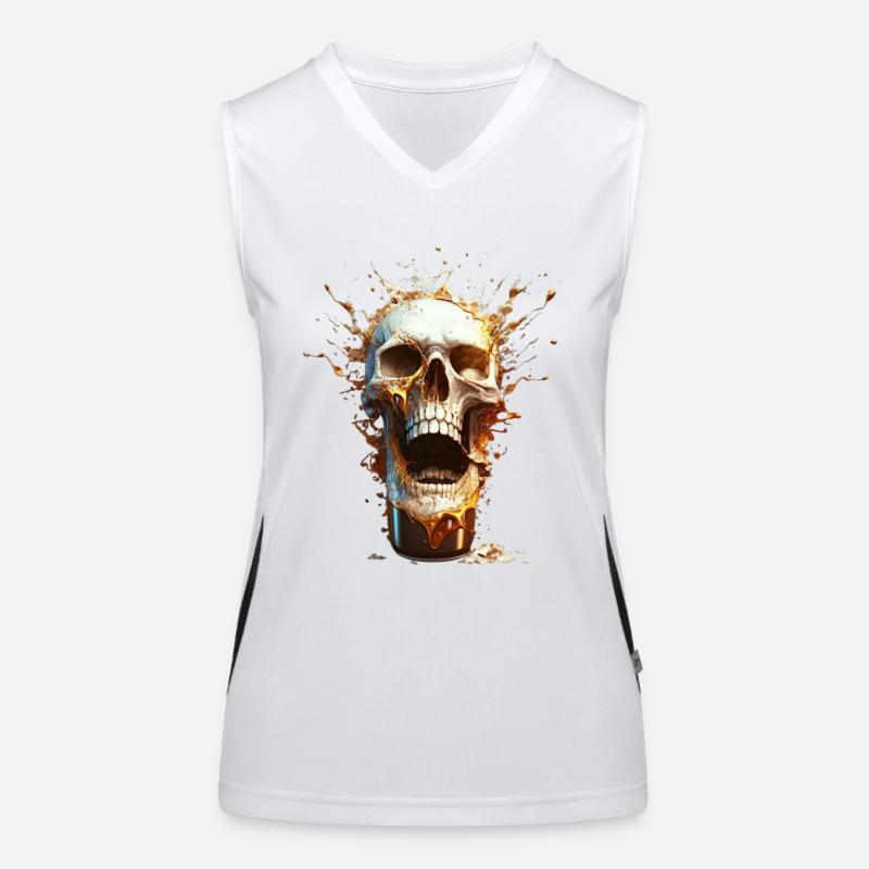 Skull Beer Explosion Women's Functional Contrast Tank Top