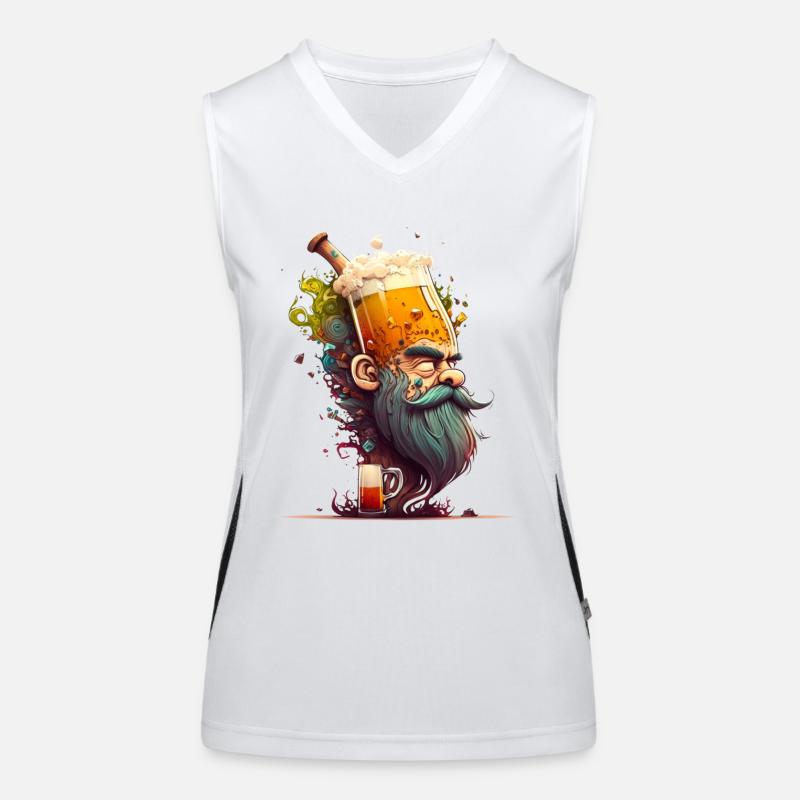 Cool Creative Craft Beer Motif Women's Functional Contrast Tank Top