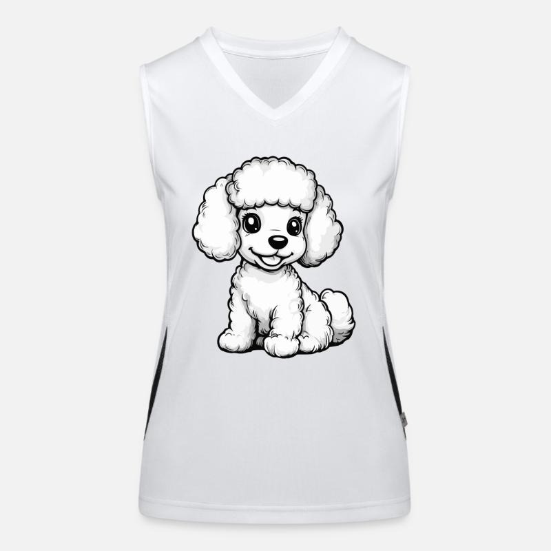 Poodle Hund Comic Niedlich Funktionelles Kontrast-Tank Top für Frauen