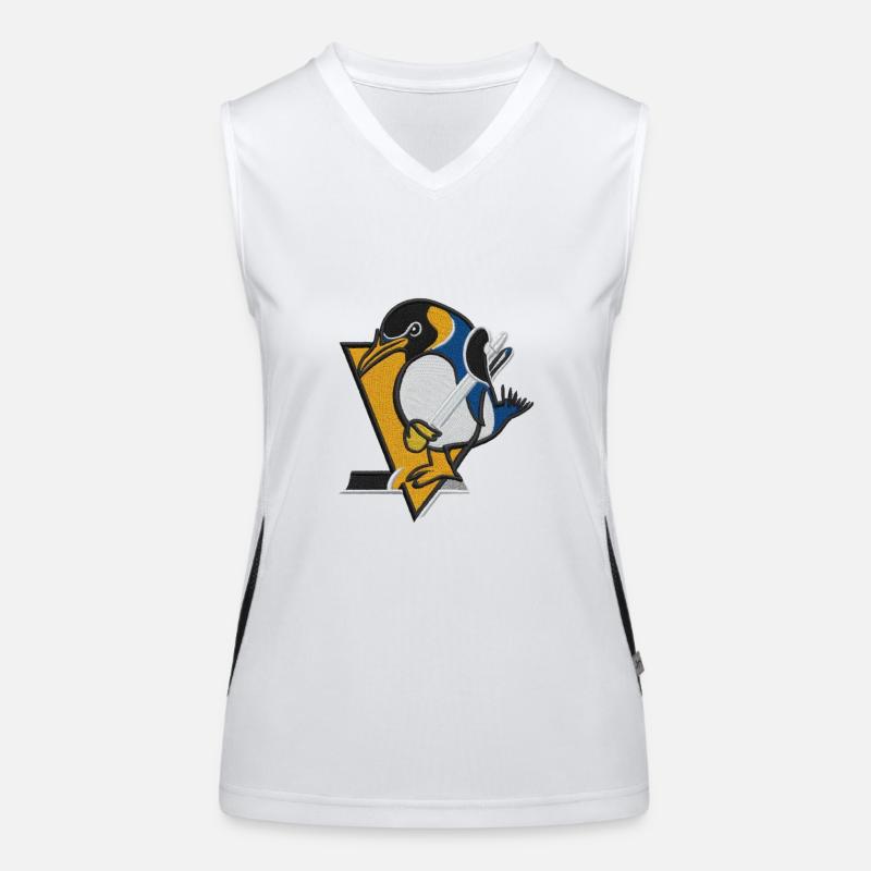 Penguin embroidered with thread Women's Functional Contrast Tank Top