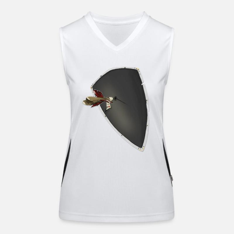Cupid's short massage - Women's Functional Contrast Tank Top - white/black