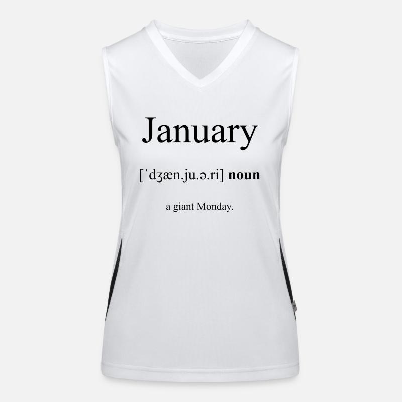 January (Januar) Definition Dictionary Women's Functional Contrast Tank Top