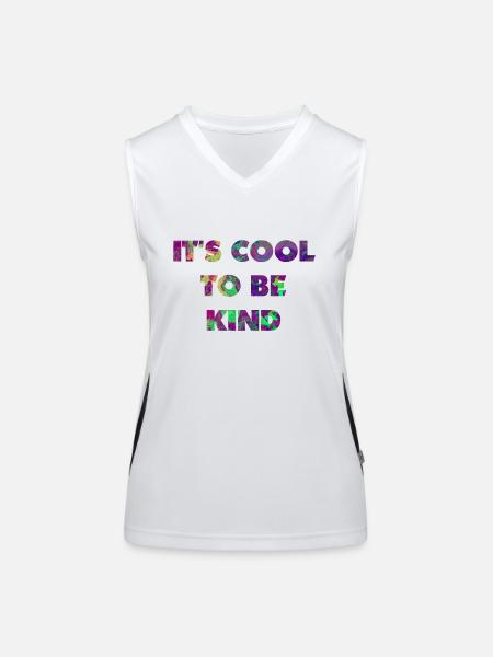 Es ist cool, nett zu sein - Funktionelles Kontrast-Tank Top für Frauen - Weiß/Schwarz - Vorne