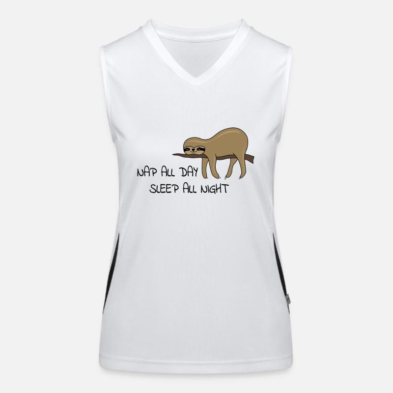 Faultier Napping Funktionelles Kontrast-Tank Top für Frauen