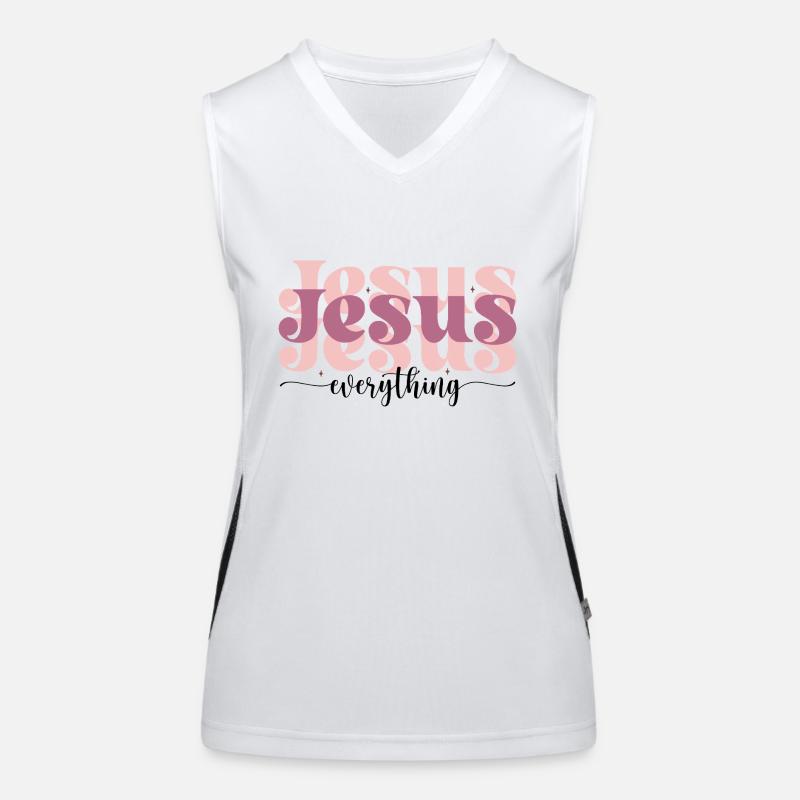 Jesus over everything - Women's Functional Contrast Tank Top - white/black