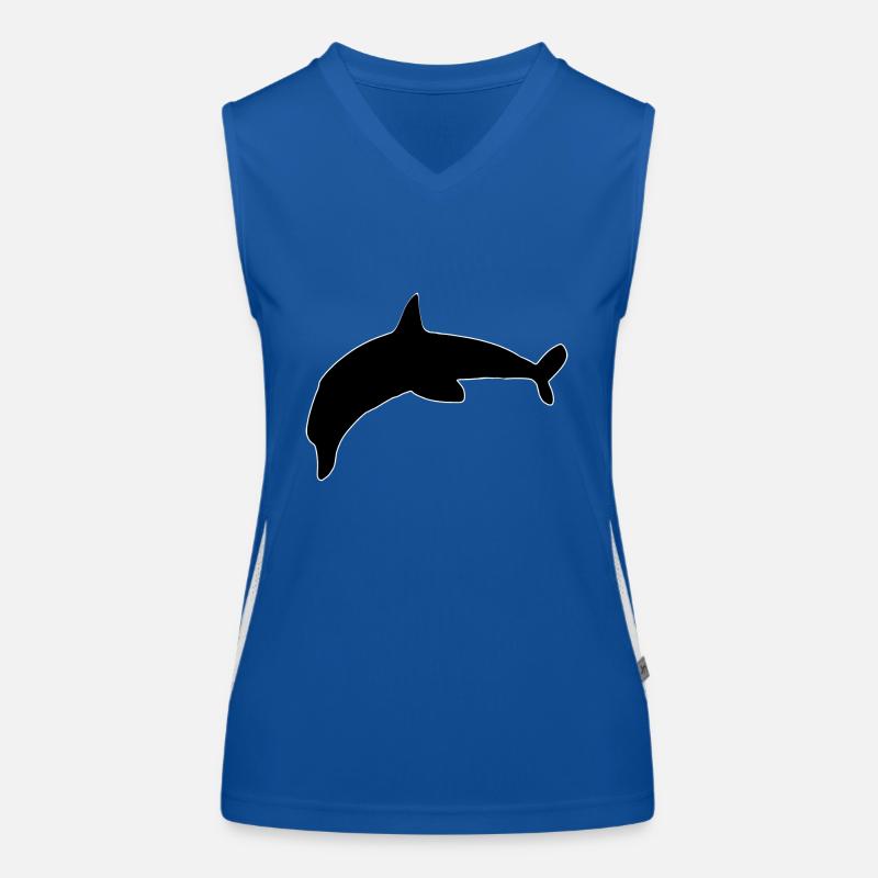 Dolphin Symbol Animal Blue Women's Functional Contrast Tank Top
