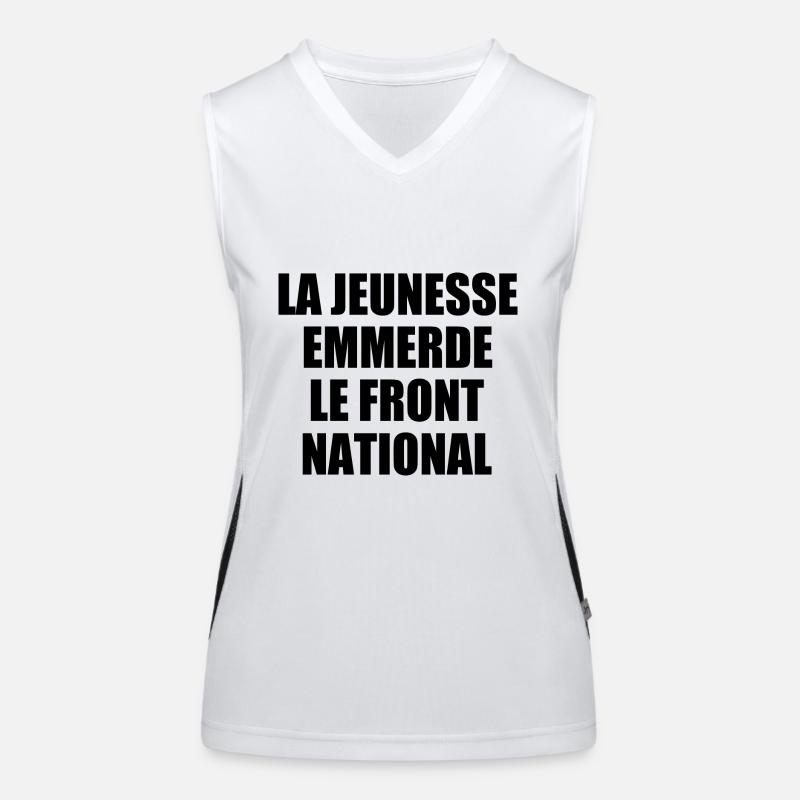 Scheiß auf den Front National Funktionelles Kontrast-Tank Top für Frauen