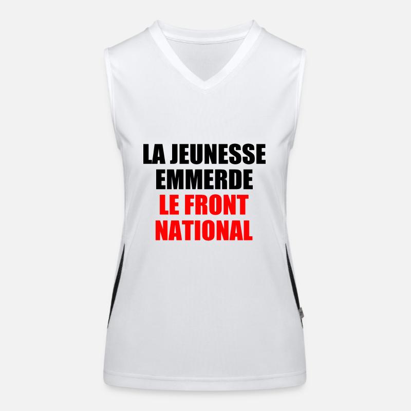 Scheiß auf den Front National Funktionelles Kontrast-Tank Top für Frauen