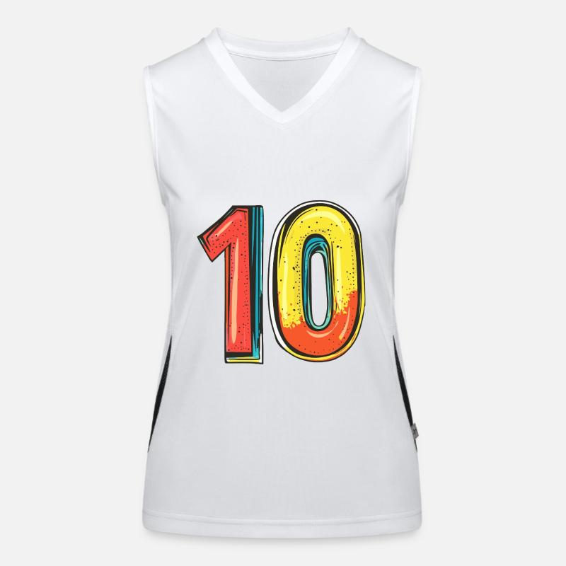 10 Zahl Bunt Funktionelles Kontrast-Tank Top für Frauen
