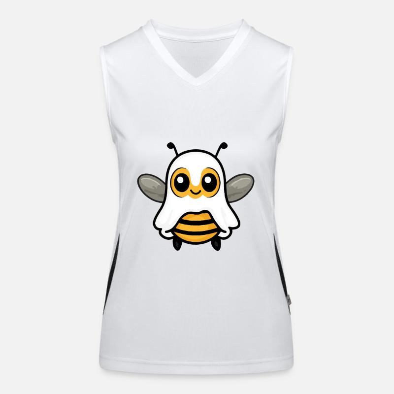 Bee Halloween Comic Ghost Women's Functional Contrast Tank Top