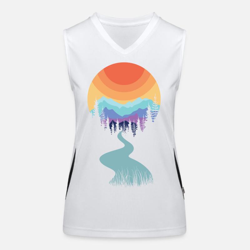 Mountains | Hiking | Forest | Hiking Women's Functional Contrast Tank Top
