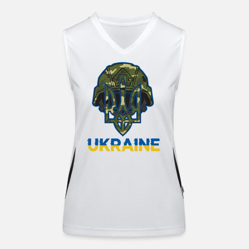 Ukraine Trident Camouflage Helmet Women's Functional Contrast Tank Top