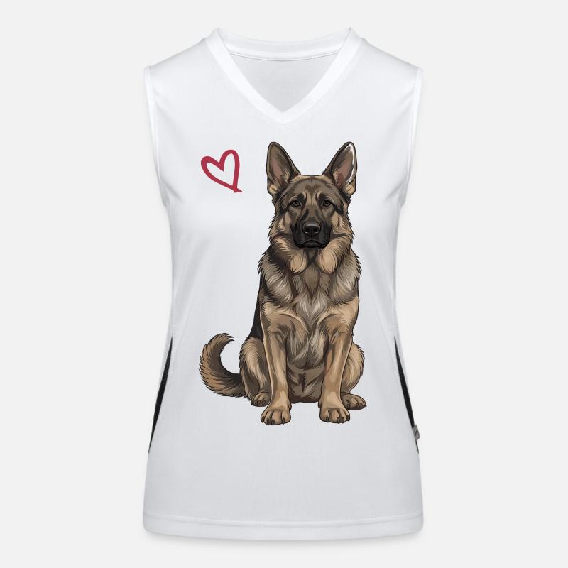 Schwarz-brauner Deutscher Schäferhund Funktionelles Kontrast-Tank Top für Frauen