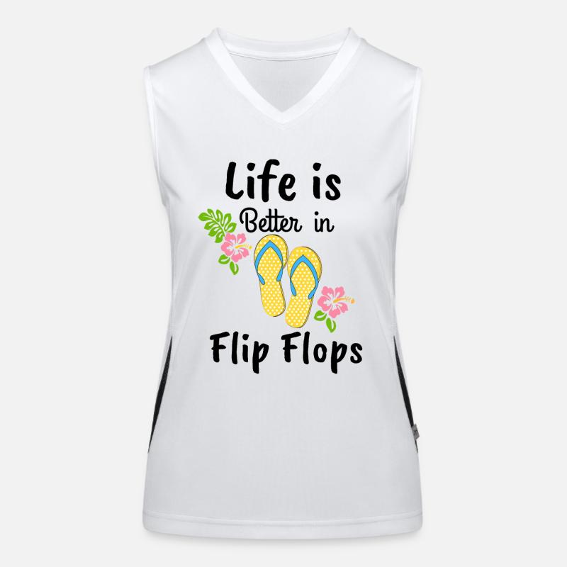 Das Leben ist besser in Flip-Flops Funktionelles Kontrast-Tank Top für Frauen