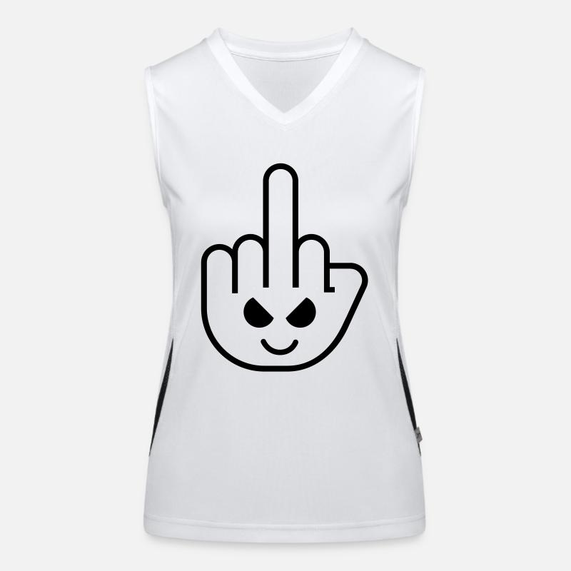 middelfinger_face__f1 Funktionelles Kontrast-Tank Top für Frauen