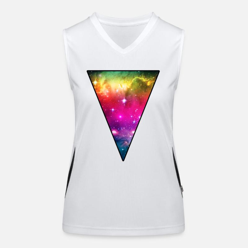 Rainbow Space - Women's Functional Contrast Tank Top - white/black