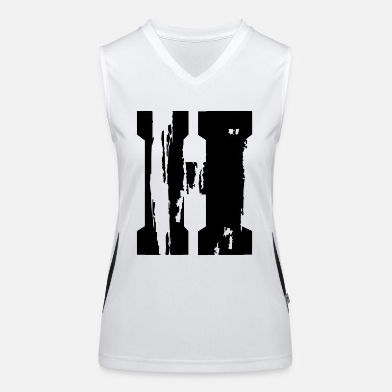 H - Buchstabe Funktionelles Kontrast-Tank Top für Frauen