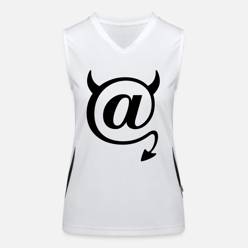 Devil @ Teufel Nerd Symbol Programmierer IT Funktionelles Kontrast-Tank Top für Frauen