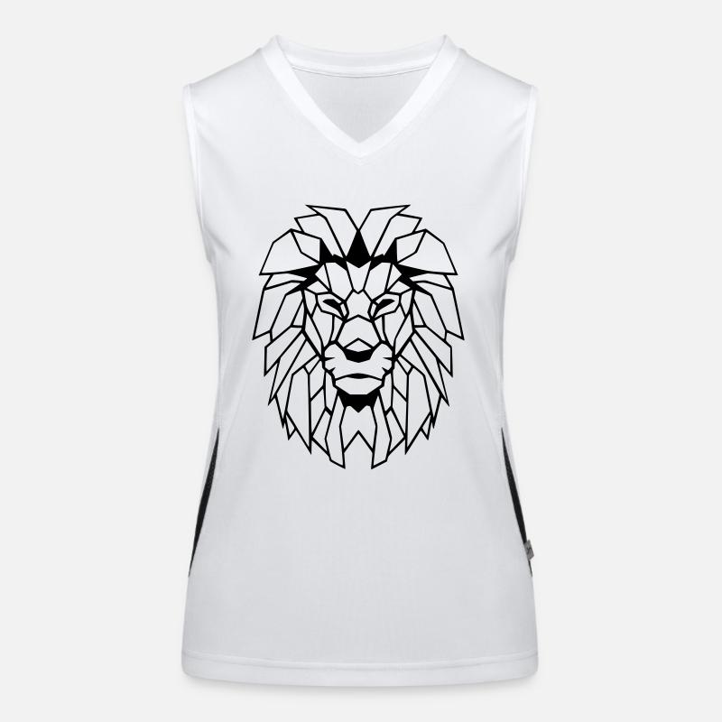 Lion polygon drawing Women's Functional Contrast Tank Top