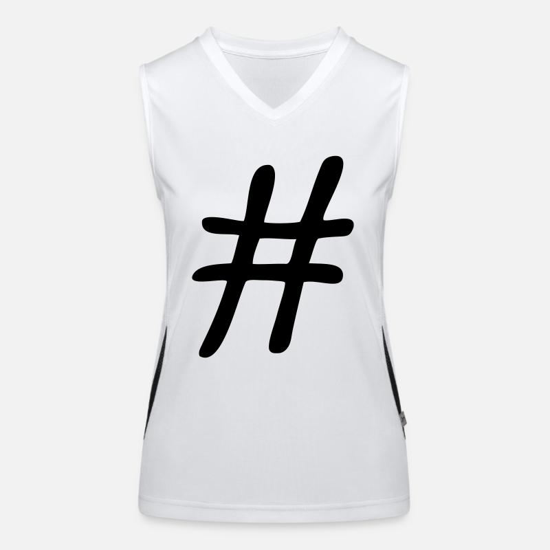 Conception de symbole Hashtag Débardeur respirant contrasté Femme