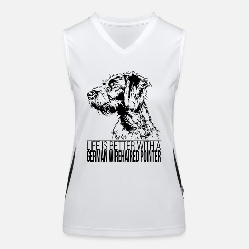 GERMAN WIREHAIRED POINTER Life is better Wilsigns Débardeur respirant contrasté Femme