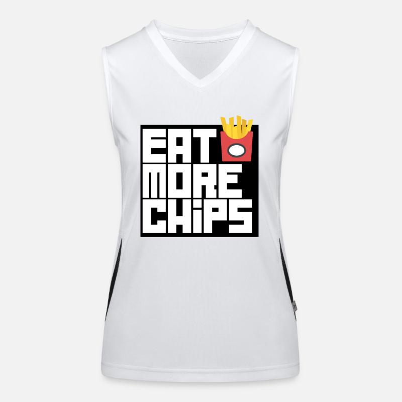 Mangez plus de chips Débardeur respirant contrasté Femme