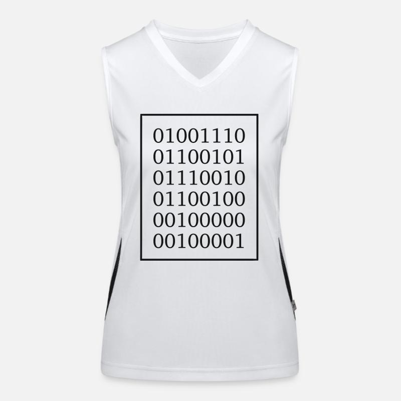 Nerd? In binärer Sprache Funktionelles Kontrast-Tank Top für Frauen