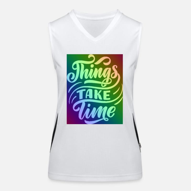 colourful typography Women's Functional Contrast Tank Top