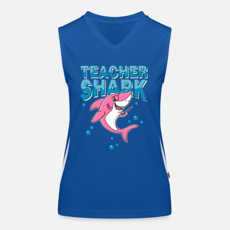Lehrer Hai - Schule Schüler Unterricht Einschulung Funktionelles Kontrast-Tank Top für Frauen
