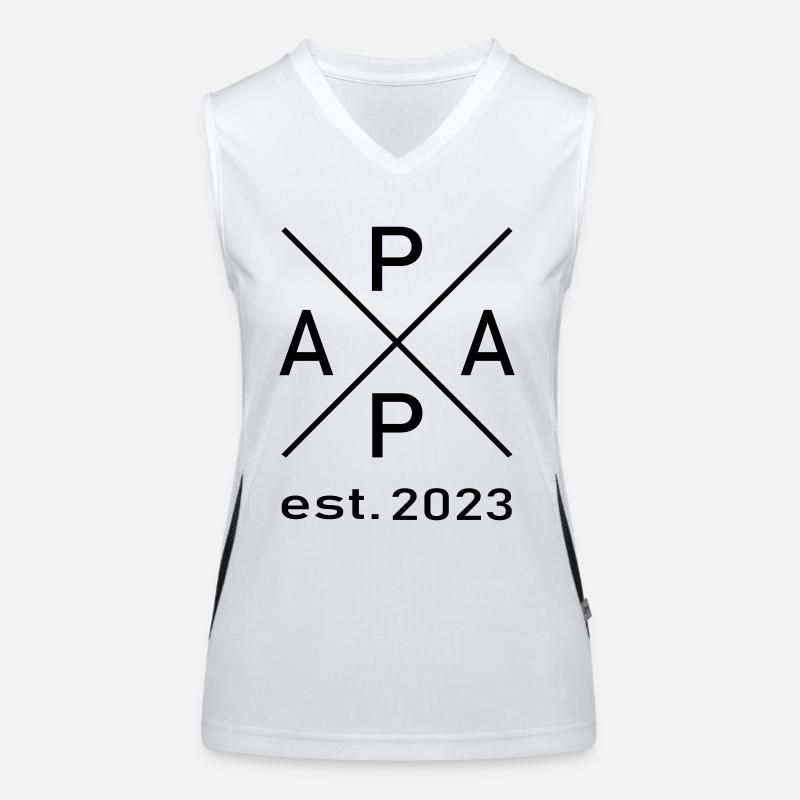 Papa est. 2023 Funktionelles Kontrast-Tank Top für Frauen