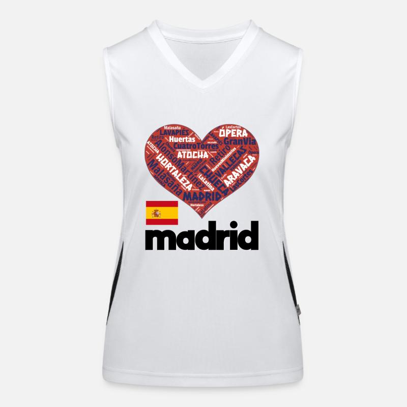Ich liebe Madrid Funktionelles Kontrast-Tank Top für Frauen