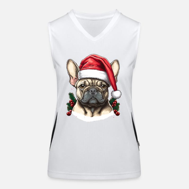 Bulldoggenpullover hässliche Weihnachten Funktionelles Kontrast-Tank Top für Frauen