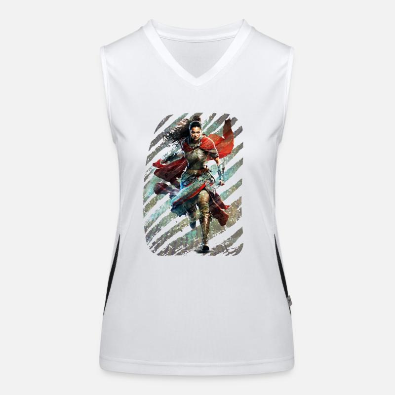 Gardien Céleste : Nebula Warrior Lady with Armor Débardeur respirant contrasté Femme