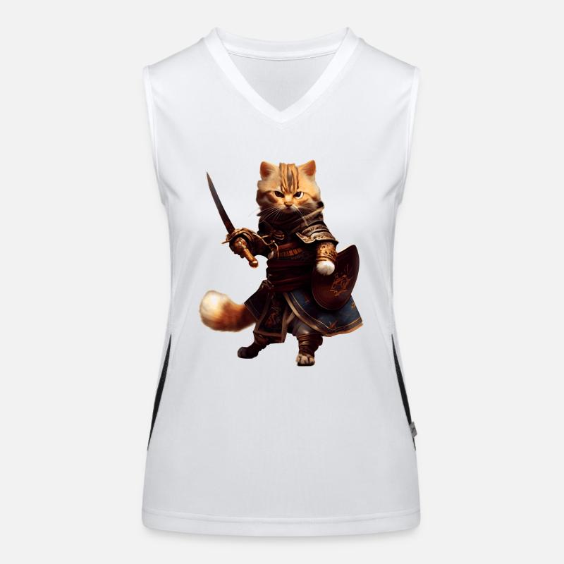 Chats pirate et flibustier avec manteau et épée Débardeur respirant contrasté Femme