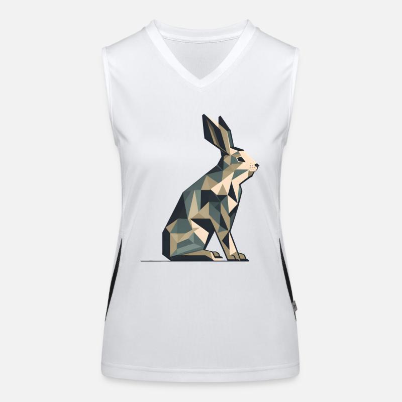 Origami Rabbit Women's Functional Contrast Tank Top