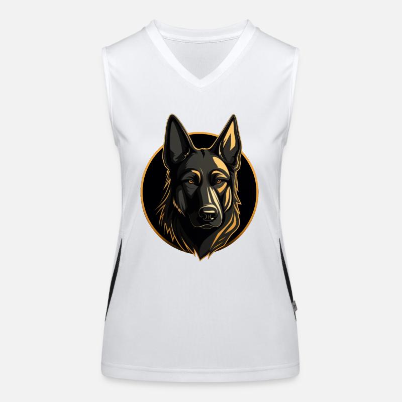 German Shepherd Deutscher Schäferhund Logo Women's Functional Contrast Tank Top