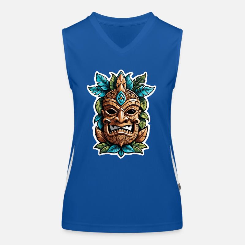 Tiki Beach - Polynesia Statue Women's Functional Contrast Tank Top