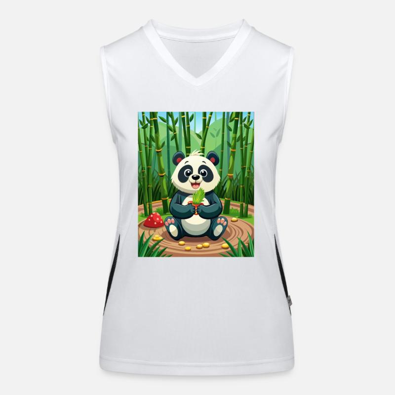 Cute Panda - Illustrated Women's Functional Contrast Tank Top