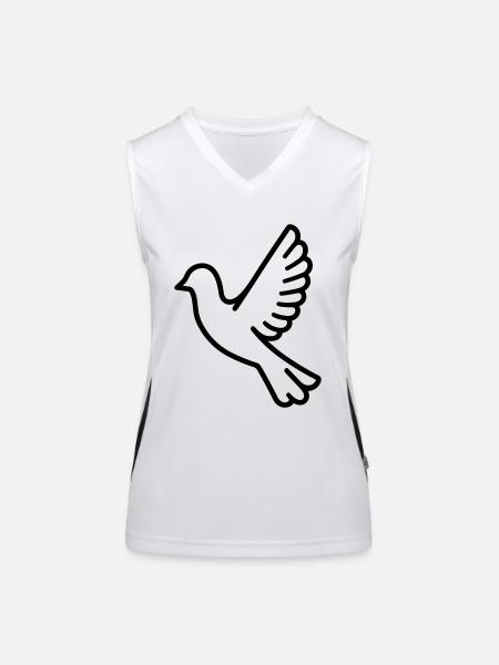 Taube - Funktionelles Kontrast-Tank Top für Frauen - Weiß/Schwarz - Vorne