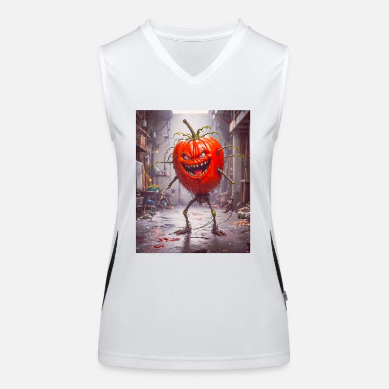 vegetables mutant tomato Monster transformation Women's Functional Contrast Tank Top