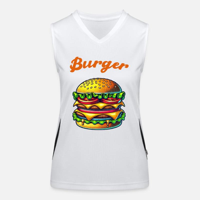 Burger Cheeseburger Funktionelles Kontrast-Tank Top für Frauen
