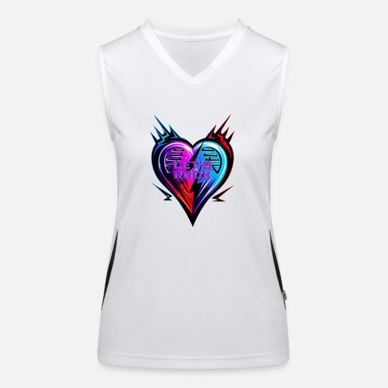 Heart LETs ROCK - Valentine's Day Women's Functional Contrast Tank Top