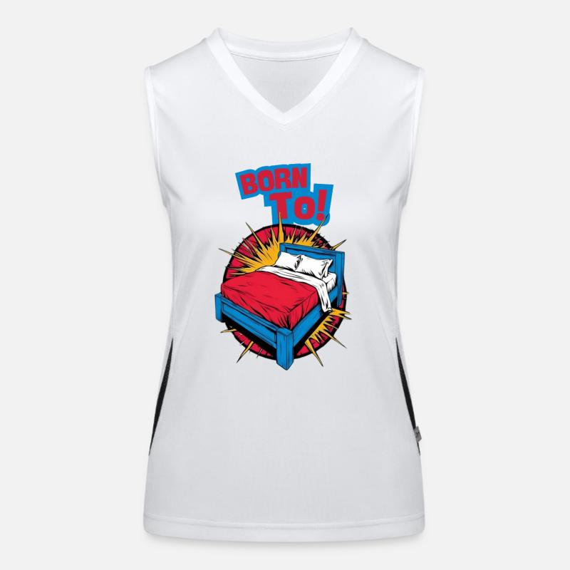 BORN TO SLEEP Bett - Langschläfer Schnarchen Funktionelles Kontrast-Tank Top für Frauen