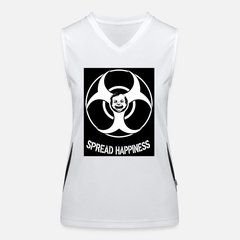 SpreadHappiness schwarzer Hintergrund Funktionelles Kontrast-Tank Top für Frauen